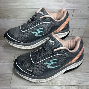 Womens GDEFY Gravity Defyer Mighty Walk Athletic Shoe Size 8 Dark Grey Pink Teal